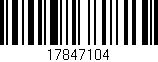 Código de barras (EAN, GTIN, SKU, ISBN): '17847104'