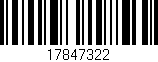 Código de barras (EAN, GTIN, SKU, ISBN): '17847322'