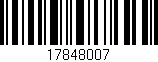 Código de barras (EAN, GTIN, SKU, ISBN): '17848007'