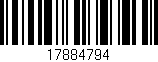 Código de barras (EAN, GTIN, SKU, ISBN): '17884794'