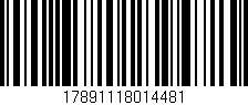 Código de barras (EAN, GTIN, SKU, ISBN): '17891118014481'