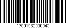 Código de barras (EAN, GTIN, SKU, ISBN): '17891962000043'