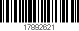 Código de barras (EAN, GTIN, SKU, ISBN): '17892621'