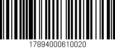 Código de barras (EAN, GTIN, SKU, ISBN): '17894000610020'