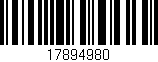 Código de barras (EAN, GTIN, SKU, ISBN): '17894980'