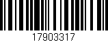 Código de barras (EAN, GTIN, SKU, ISBN): '17903317'