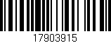 Código de barras (EAN, GTIN, SKU, ISBN): '17903915'