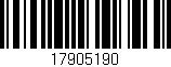 Código de barras (EAN, GTIN, SKU, ISBN): '17905190'