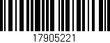 Código de barras (EAN, GTIN, SKU, ISBN): '17905221'