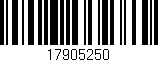 Código de barras (EAN, GTIN, SKU, ISBN): '17905250'