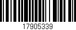 Código de barras (EAN, GTIN, SKU, ISBN): '17905339'