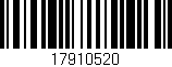Código de barras (EAN, GTIN, SKU, ISBN): '17910520'
