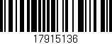 Código de barras (EAN, GTIN, SKU, ISBN): '17915136'