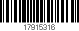 Código de barras (EAN, GTIN, SKU, ISBN): '17915316'