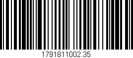 Código de barras (EAN, GTIN, SKU, ISBN): '1791811002.35'