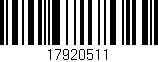 Código de barras (EAN, GTIN, SKU, ISBN): '17920511'