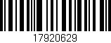 Código de barras (EAN, GTIN, SKU, ISBN): '17920629'