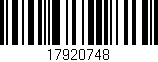 Código de barras (EAN, GTIN, SKU, ISBN): '17920748'