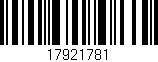 Código de barras (EAN, GTIN, SKU, ISBN): '17921781'