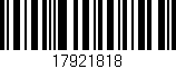 Código de barras (EAN, GTIN, SKU, ISBN): '17921818'
