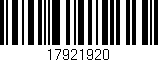 Código de barras (EAN, GTIN, SKU, ISBN): '17921920'
