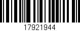 Código de barras (EAN, GTIN, SKU, ISBN): '17921944'