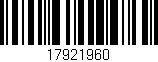 Código de barras (EAN, GTIN, SKU, ISBN): '17921960'