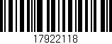 Código de barras (EAN, GTIN, SKU, ISBN): '17922118'