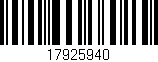Código de barras (EAN, GTIN, SKU, ISBN): '17925940'