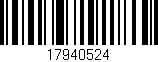Código de barras (EAN, GTIN, SKU, ISBN): '17940524'
