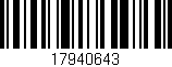 Código de barras (EAN, GTIN, SKU, ISBN): '17940643'