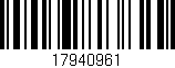 Código de barras (EAN, GTIN, SKU, ISBN): '17940961'