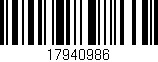 Código de barras (EAN, GTIN, SKU, ISBN): '17940986'