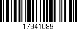 Código de barras (EAN, GTIN, SKU, ISBN): '17941089'