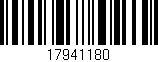 Código de barras (EAN, GTIN, SKU, ISBN): '17941180'