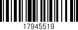 Código de barras (EAN, GTIN, SKU, ISBN): '17945519'