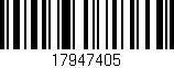 Código de barras (EAN, GTIN, SKU, ISBN): '17947405'