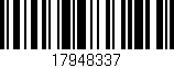 Código de barras (EAN, GTIN, SKU, ISBN): '17948337'