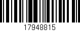 Código de barras (EAN, GTIN, SKU, ISBN): '17948815'