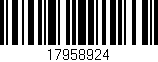Código de barras (EAN, GTIN, SKU, ISBN): '17958924'