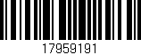 Código de barras (EAN, GTIN, SKU, ISBN): '17959191'