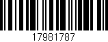 Código de barras (EAN, GTIN, SKU, ISBN): '17981787'