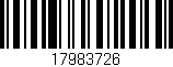 Código de barras (EAN, GTIN, SKU, ISBN): '17983726'