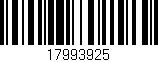 Código de barras (EAN, GTIN, SKU, ISBN): '17993925'