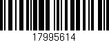 Código de barras (EAN, GTIN, SKU, ISBN): '17995614'