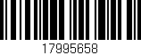 Código de barras (EAN, GTIN, SKU, ISBN): '17995658'