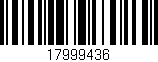 Código de barras (EAN, GTIN, SKU, ISBN): '17999436'