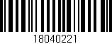Código de barras (EAN, GTIN, SKU, ISBN): '18040221'