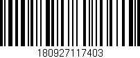 Código de barras (EAN, GTIN, SKU, ISBN): '180927117403'