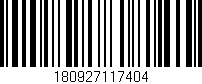 Código de barras (EAN, GTIN, SKU, ISBN): '180927117404'